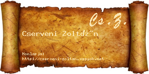 Cserveni Zoltán névjegykártya